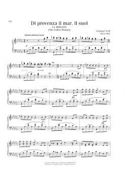 page one of Di Provenza Il Mar, Il Suol (Piano Solo)