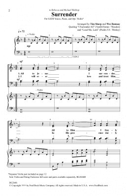 page one of Surrender (SATB Choir)