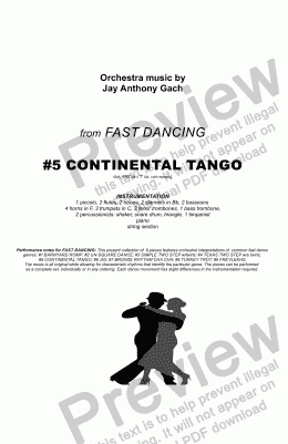 page one of Continental Tango from #5 FAST DANCING - Full Score