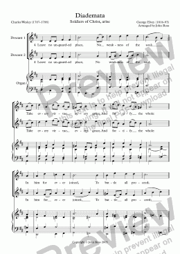 page one of Diademata (Soldiers of Christ, arise) - Double descant & reharmonisation