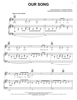 page one of Our Song (Piano, Vocal & Guitar Chords (Right-Hand Melody))