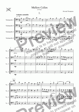 page one of Mellow Cellos complete 3 movts