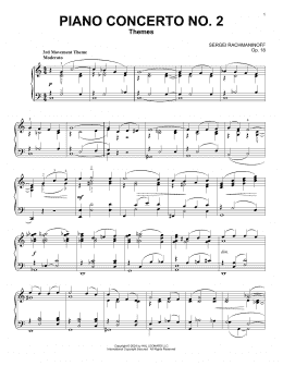 page one of Piano Concerto No. 2 In C Minor, Op. 18 (Piano Solo)