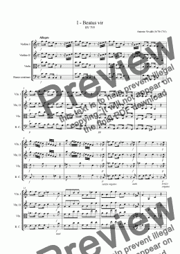 page one of Vivaldi, Antonio - Beatus vir RV 795