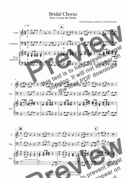page one of Bridal Chorus for Flute and Trombone Duet