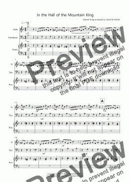 page one of In the Hall of the Mountain King for Flute and Trombone Duet