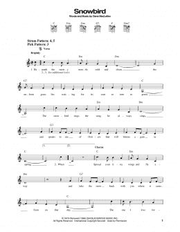 page one of Snowbird (Easy Guitar)
