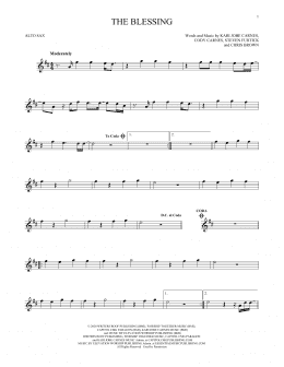 page one of The Blessing (Alto Sax Solo)