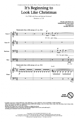 page one of It's Beginning To Look Like Christmas (arr. Mark Hayes) (TTBB Choir)