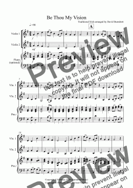 page one of Be Thou My Vision for Violin Duet