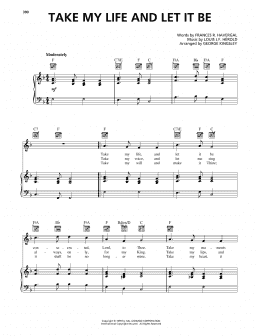 page one of Take My Life And Let It Be (Piano, Vocal & Guitar Chords (Right-Hand Melody))