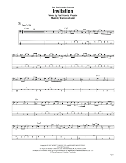 page one of Invitation (Bass Guitar Tab)