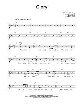 page one of Glory (Lead Sheet / Fake Book)