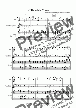 page one of Be Thou My Vision for Flute and Tenor Saxophone Duet