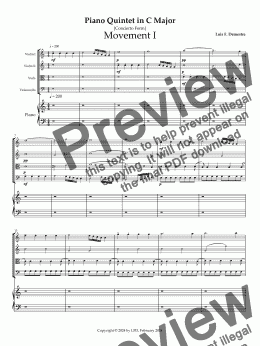 page one of Piano Quintet in C Major [Concierto Form]