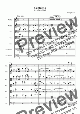 page one of Suite No.II - String Septet