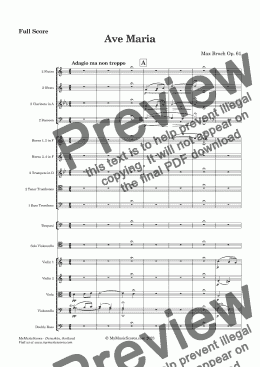 page one of Bruch Ave Maria Op. 61 for Cello and Orchestra 