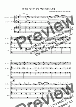 page one of In the Hall of the Mountain King for Guitar Duet