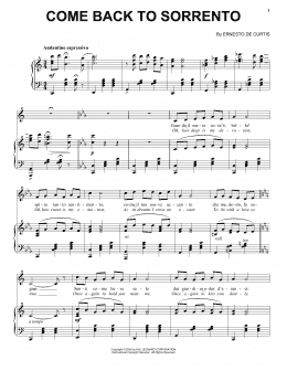 page one of Come Back To Sorrento (Piano & Vocal)