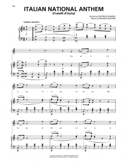 page one of Italian National Anthem (Fratelli d'Italia) (Piano, Vocal & Guitar Chords (Right-Hand Melody))