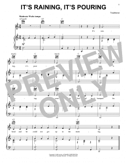 page one of It's Raining, It's Pouring (Piano, Vocal & Guitar Chords (Right-Hand Melody))