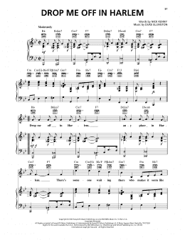 page one of Drop Me Off In Harlem (Piano, Vocal & Guitar Chords (Right-Hand Melody))