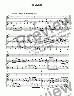page one of Hummel, Johann Baptist Georg - Trumpet concerto Es-dur, III.Vivace for trumpet Bb & piano (arr.T. Dokshizer)