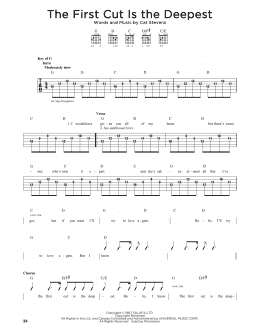 page one of The First Cut Is The Deepest (Guitar Lead Sheet)
