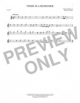 page one of There Is A Redeemer (Flute Solo)