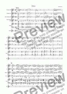 page one of Drive (Clarinet Quartet With Piano)