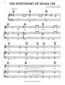 page one of The Sweetheart Of Sigma Chi (Piano, Vocal & Guitar Chords (Right-Hand Melody))