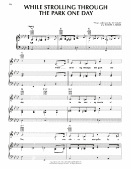 page one of While Strolling Through The Park One Day (Piano, Vocal & Guitar Chords (Right-Hand Melody))
