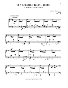 page one of The Beautiful Blue Danube, Op. 314 (Piano Solo)