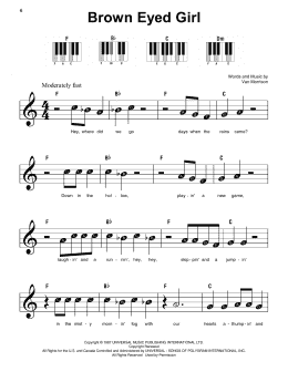 page one of Brown Eyed Girl (Super Easy Piano)