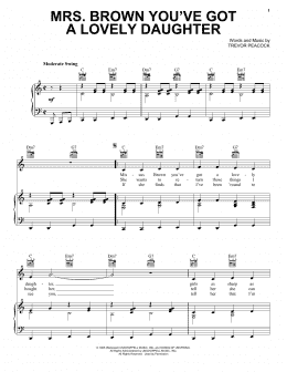 page one of Mrs. Brown You've Got A Lovely Daughter (Piano, Vocal & Guitar Chords (Right-Hand Melody))