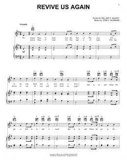 page one of Revive Us Again (Piano, Vocal & Guitar Chords (Right-Hand Melody))