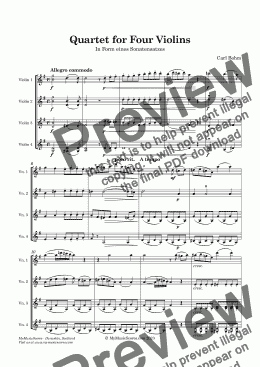page one of Bohm Violin Quartet