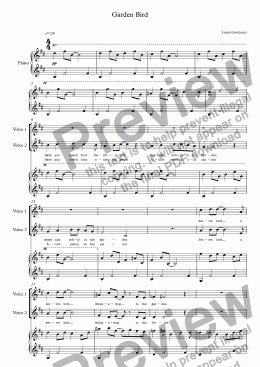 page one of Garden Bird - Full Score