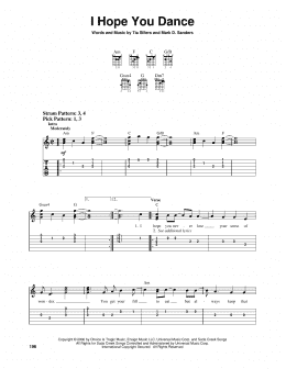page one of I Hope You Dance (Easy Guitar Tab)