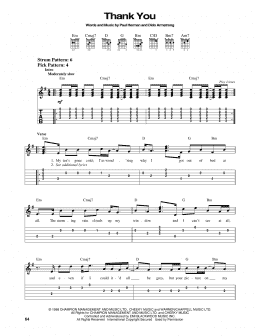 page one of Thank You (Easy Guitar Tab)