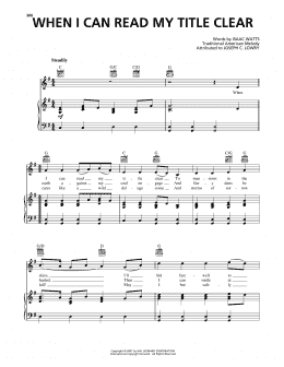 page one of When I Can Read My Title Clear (Piano, Vocal & Guitar Chords (Right-Hand Melody))