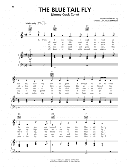 page one of The Blue Tail Fly (Jimmy Crack Corn) (Piano, Vocal & Guitar Chords (Right-Hand Melody))