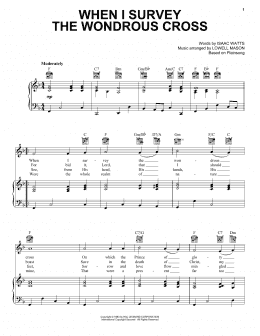 page one of When I Survey The Wondrous Cross (Piano, Vocal & Guitar Chords (Right-Hand Melody))