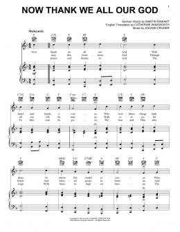 page one of Now Thank We All Our God (Piano, Vocal & Guitar Chords (Right-Hand Melody))