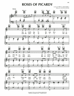 page one of Roses Of Picardy (Piano, Vocal & Guitar Chords (Right-Hand Melody))