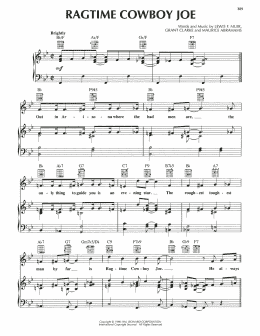 page one of Ragtime Cowboy Joe (Piano, Vocal & Guitar Chords (Right-Hand Melody))