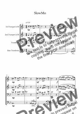 page one of SlowMo - Brass Quartet