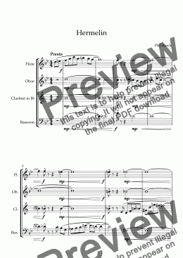 page one of Hermelin - Wind Quartet