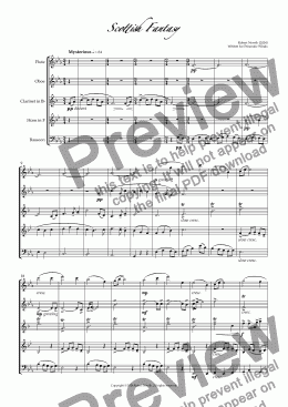 page one of Scottish Fantasy (for Wind Quintet)