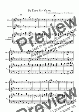 page one of Be Thou My Vision for Oboe Duet